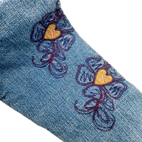 LEVI STRAUSS Signature Embroidered Purple Floral Flowers Denim Jacket Girls 4T - Picture 6 of 12